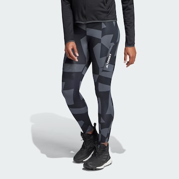 ADIDAS TERREX Skinny Sporthose in Grau: Vorderseite