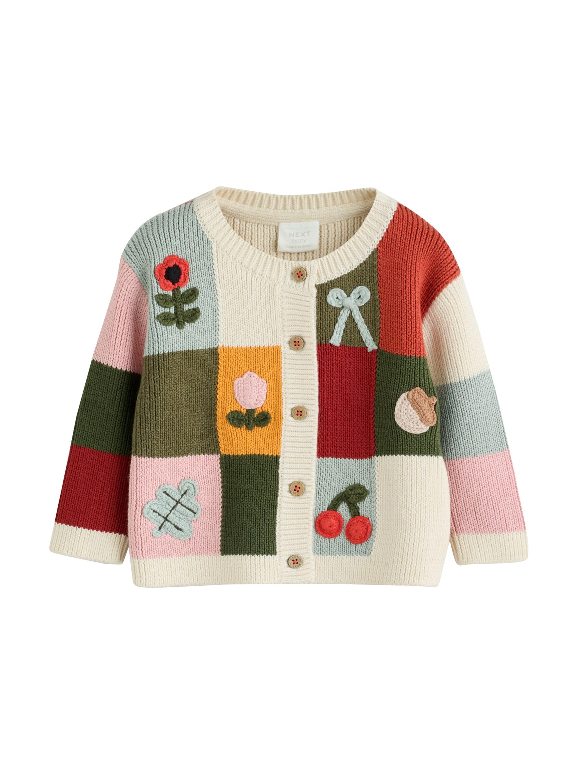 Next Gebreid vest in 50 in de kleur Lichtbeige / Olijfgroen / Mintgroen / Donkerrood, Productweergave