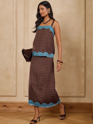 Jupe love & roses en marron