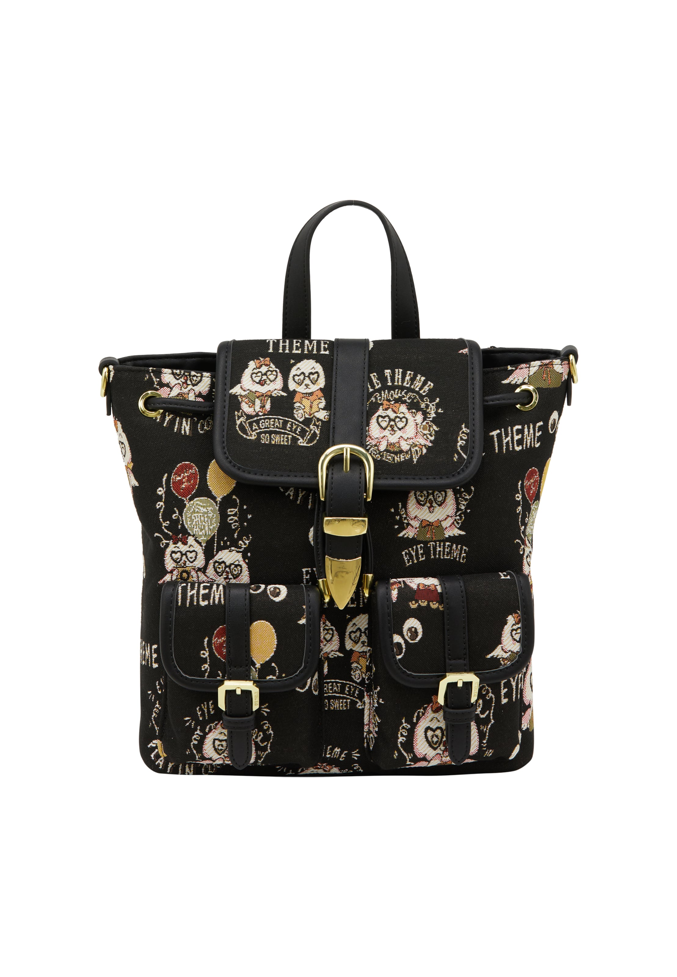 MYMO Nahrbtnik 'Pop Eyetheme' | črna barva: sprednja stran