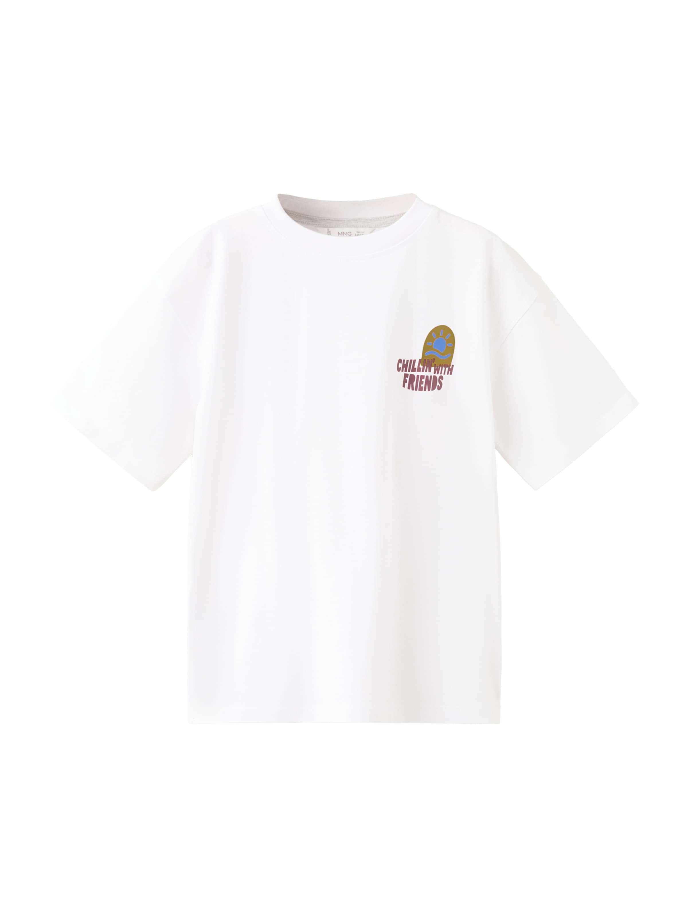 MANGO KIDS Shirt 'SKATE' in White: front