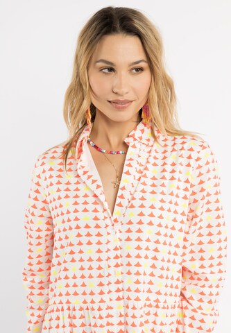 Rochie tip bluză de la IZIA pe portocaliu