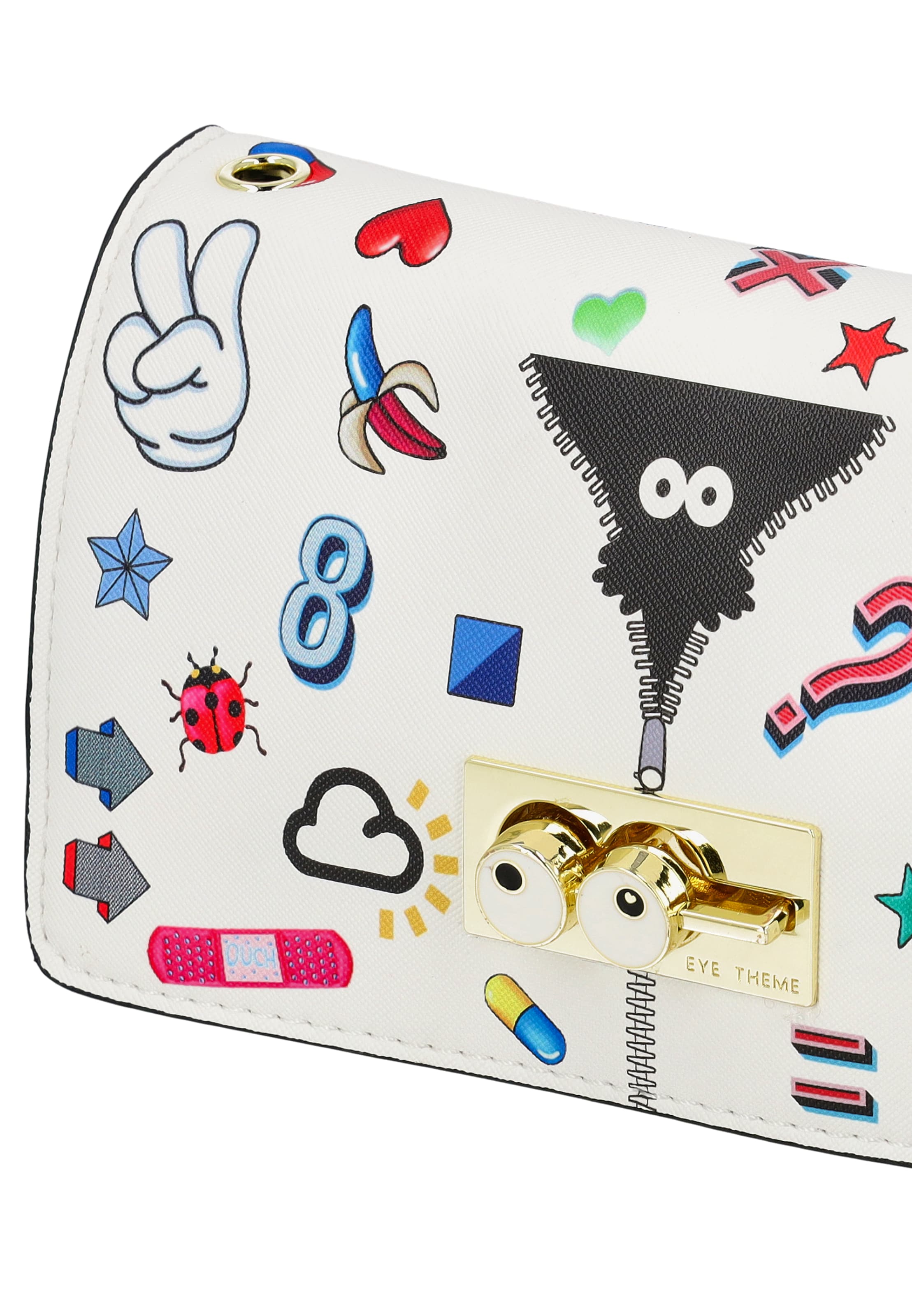 MYMO Clutch 'Pop Eyetheme' in White