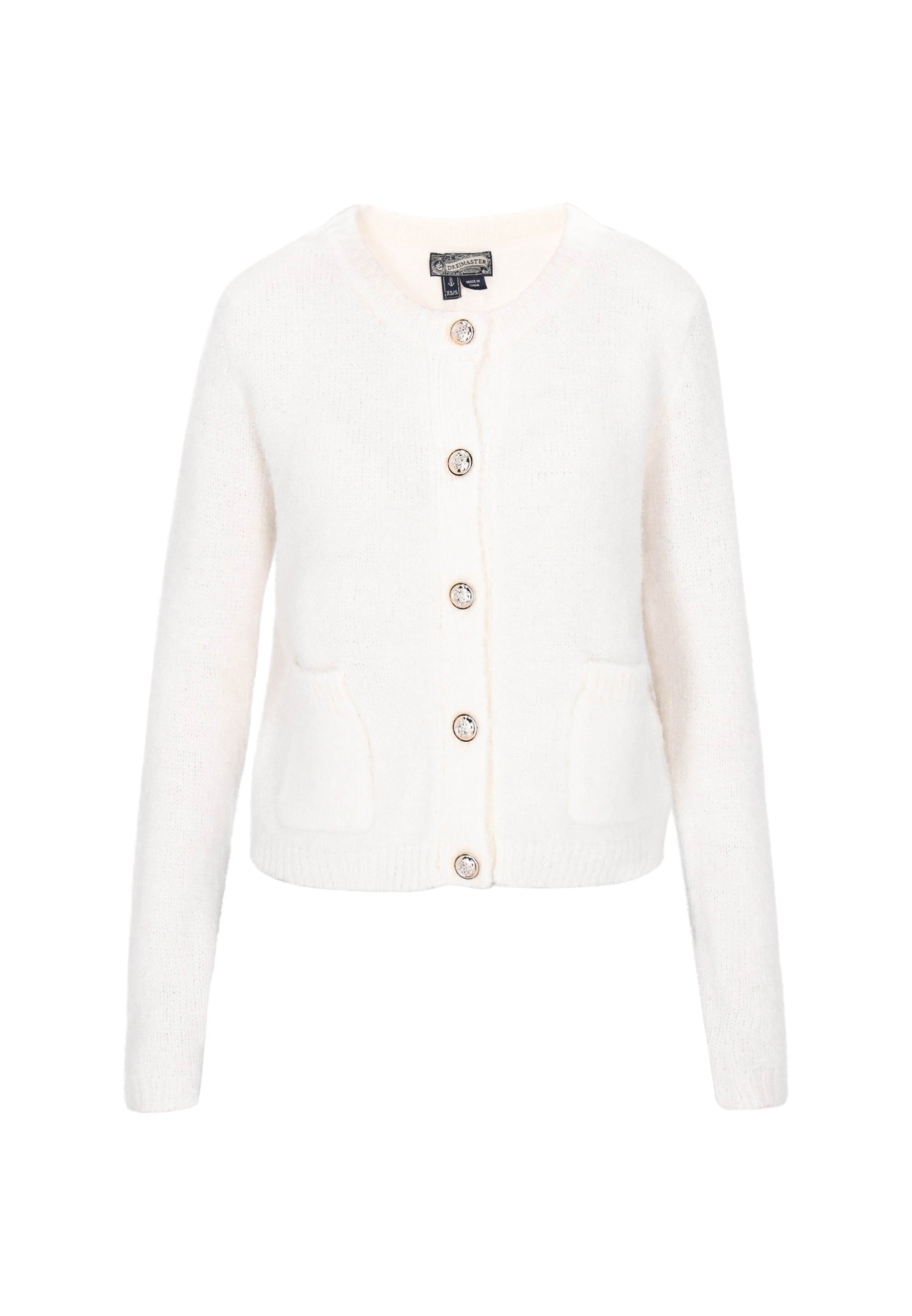 DreiMaster Vintage Kardigán - Biela: predná strana
