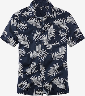 JOHN DEVIN Button Up Shirt in Blue: front