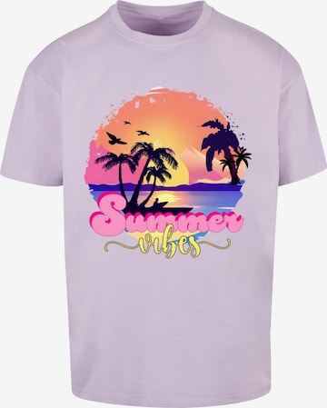 Merchcode Shirt 'Summer Vibes Sunset' in Lila: predná strana