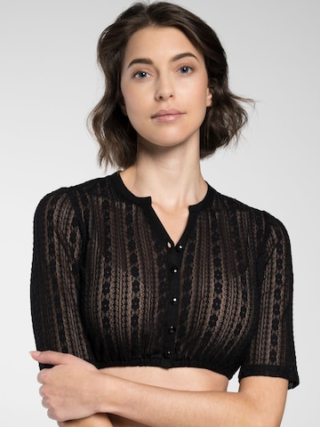 SPIETH & WENSKY Klederdracht blouse 'Dirndlbluse Fannah' in Zwart: voorkant