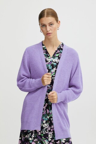 Cardigan 'IHNOVO' ICHI en violet : devant