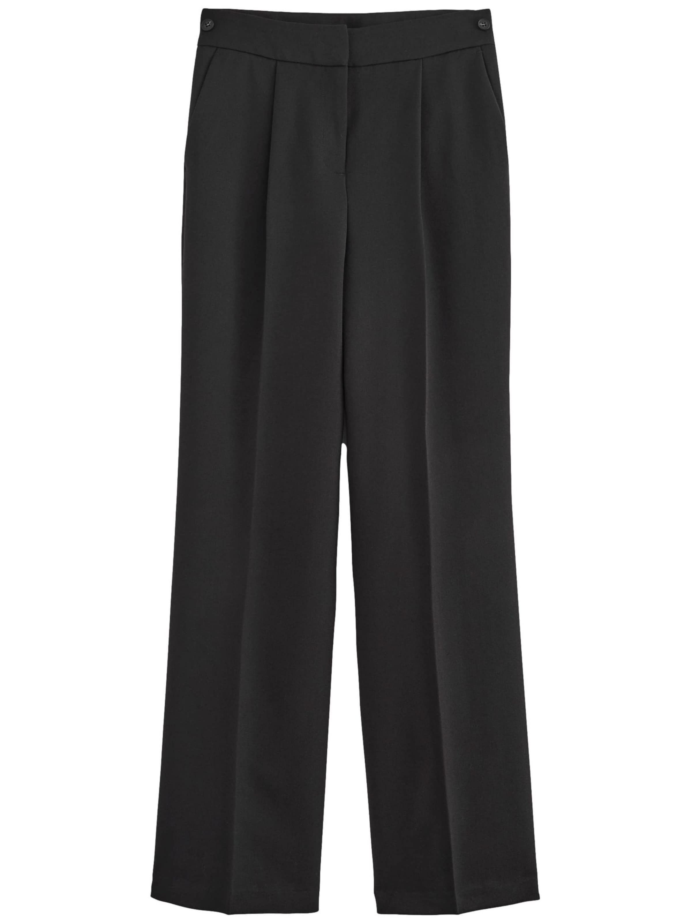 Next Свободный крой Брюки со складками в Черный: спереди