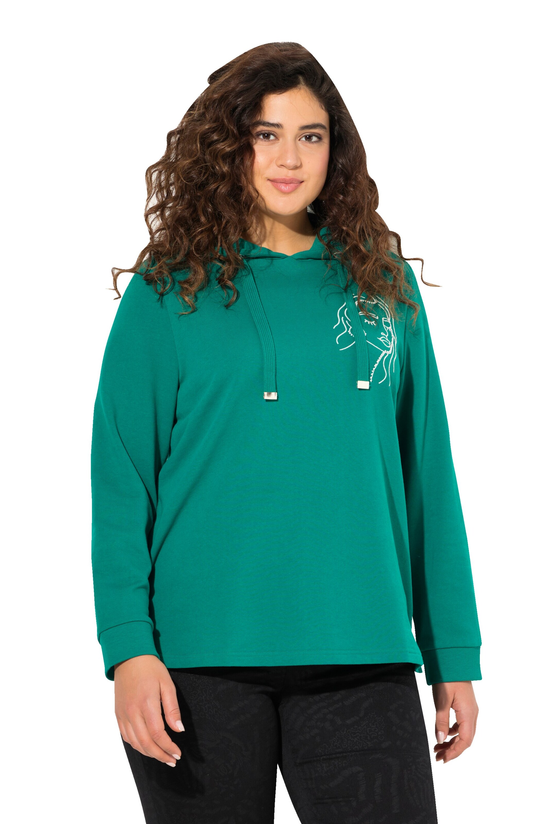 Ulla Popken Sweatshirt in Groen: voorkant