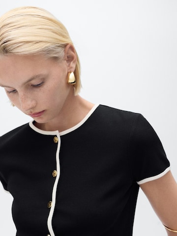 MANGO Gebreid vest 'PORTBI' in Zwart