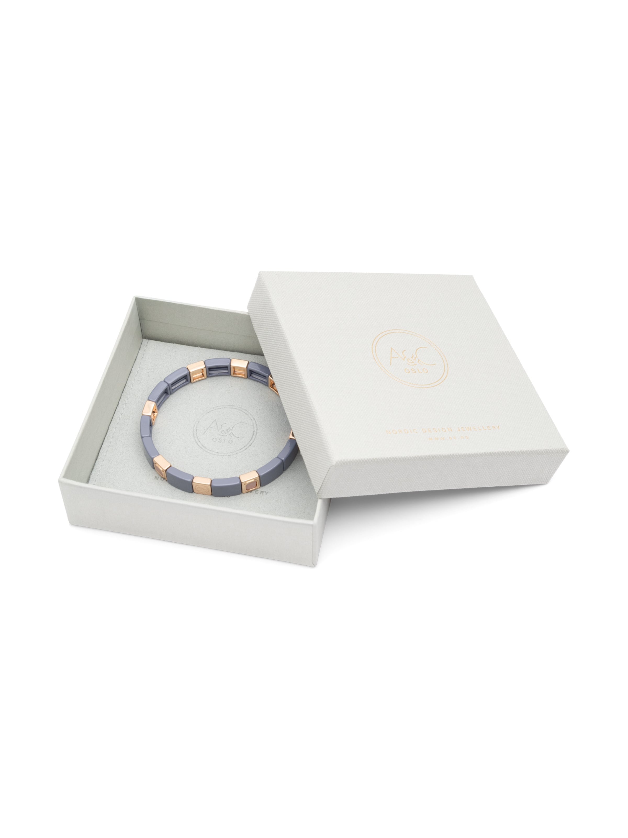 A&C Oslo – Nordic Design Jewellery Bracelet 'Enamel Tiles Stone Line' in Mixed colours