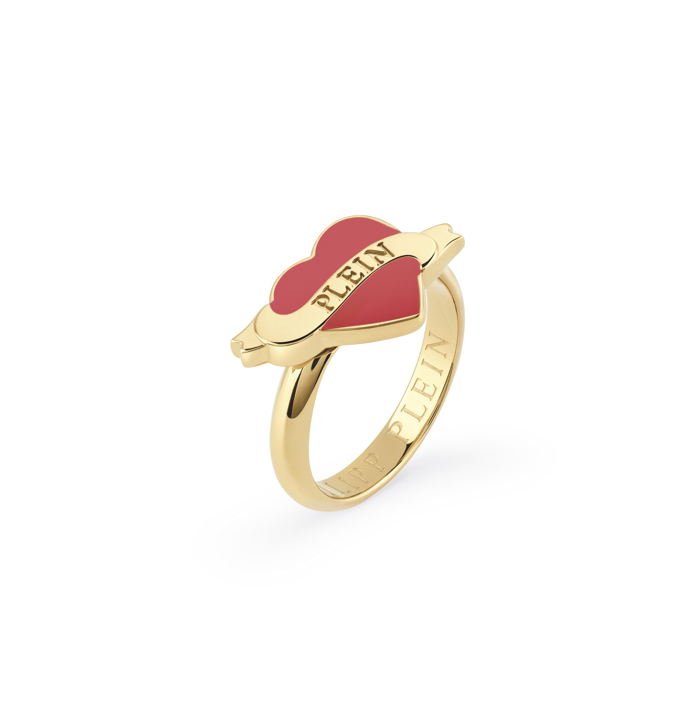 Philipp Plein Jewellery Ring 'Plein Valentine' in Gold: front