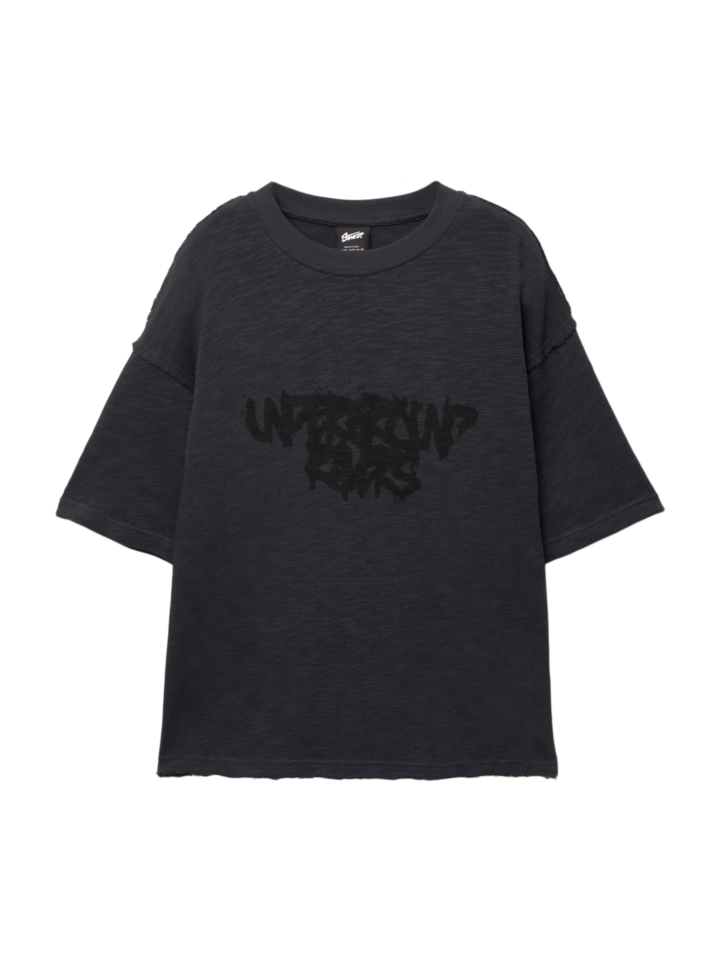 Pull&Bear Koszulka w kolorze czarny: przód