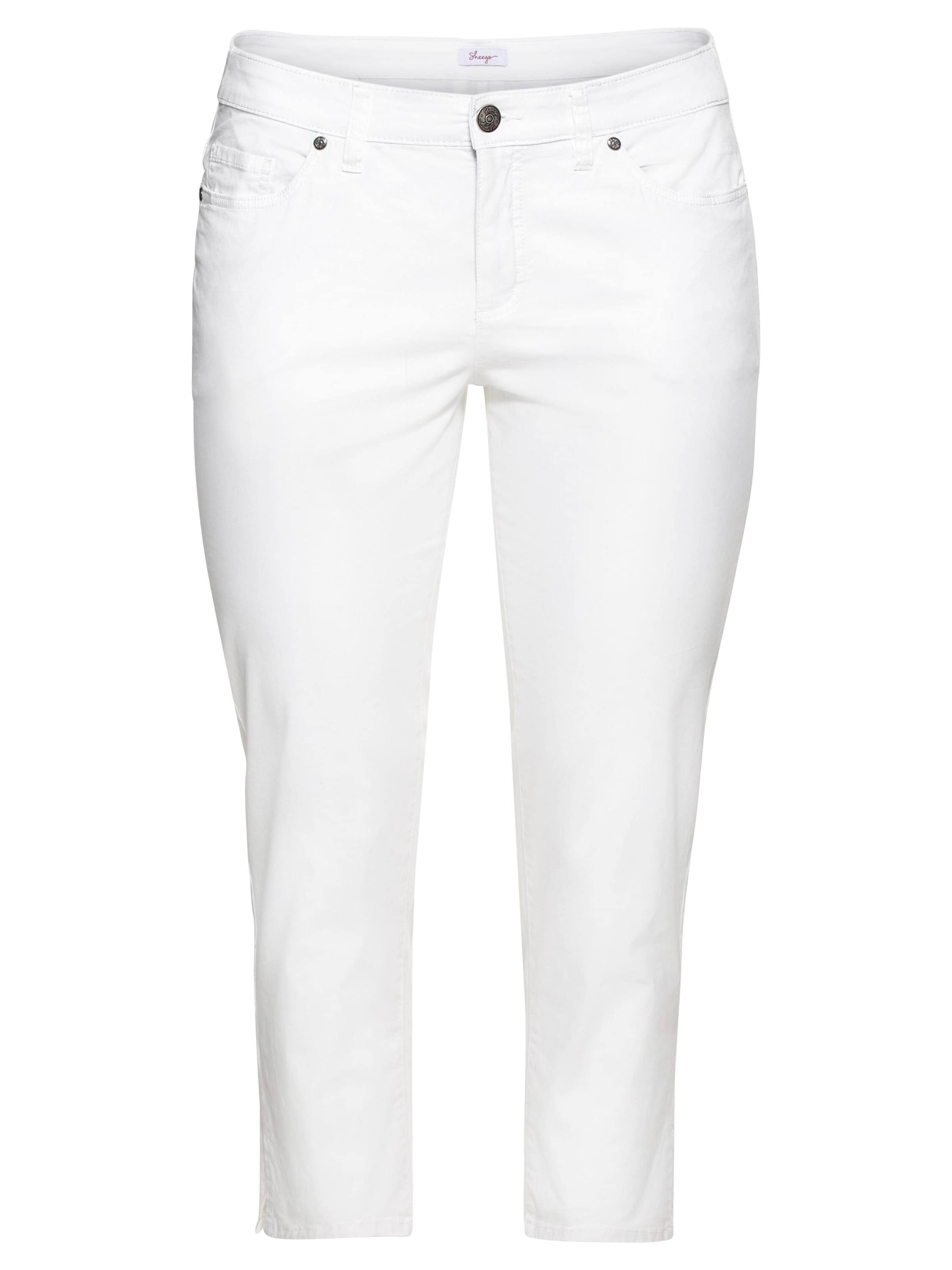SHEEGO Úzky strih Nohavice - Biela: predná strana