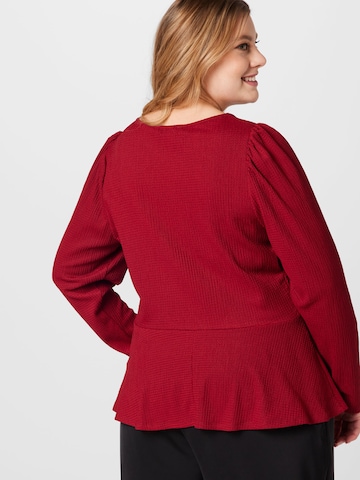 Dorothy Perkins Curve Shirt 'Berry' in Rood