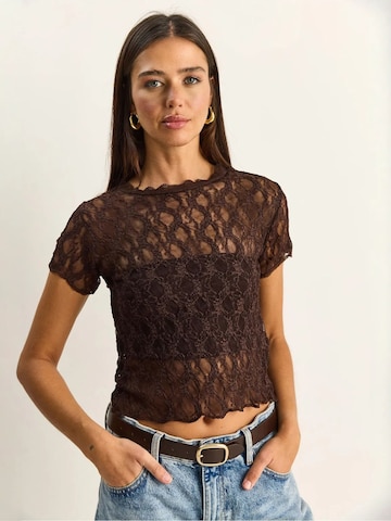 Bianco Lucci - Blusa 'Blusen' em castanho: frente