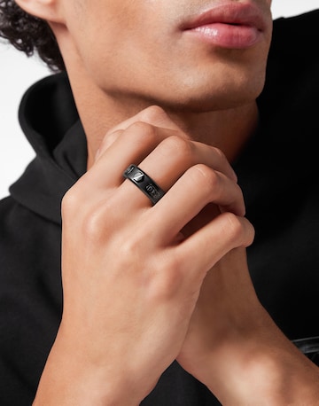 Philipp Plein Jewellery Ring 'Hexagon' in Schwarz: Vorderseite