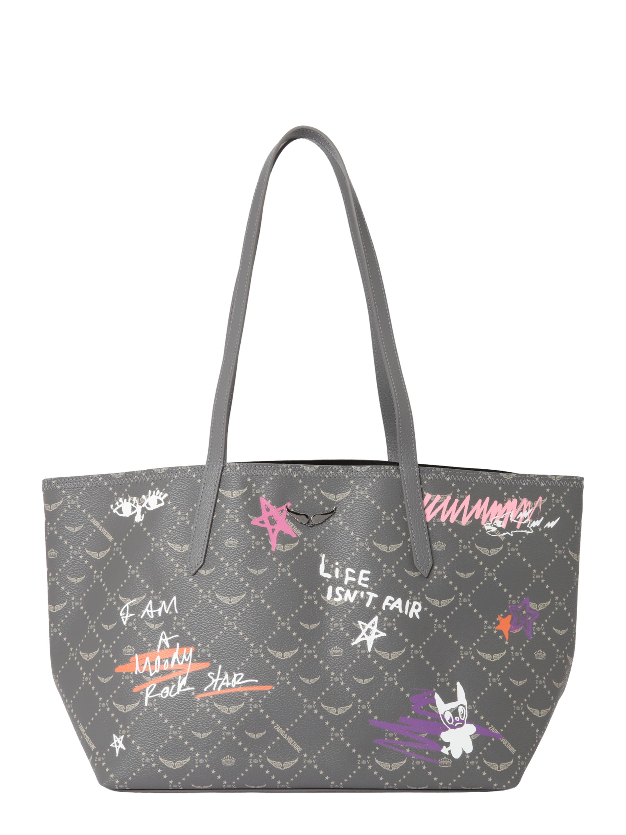 Shopper Zadig & Voltaire di colore grigio scuro / arancione / rosa / bianco, Visualizzazione prodotti