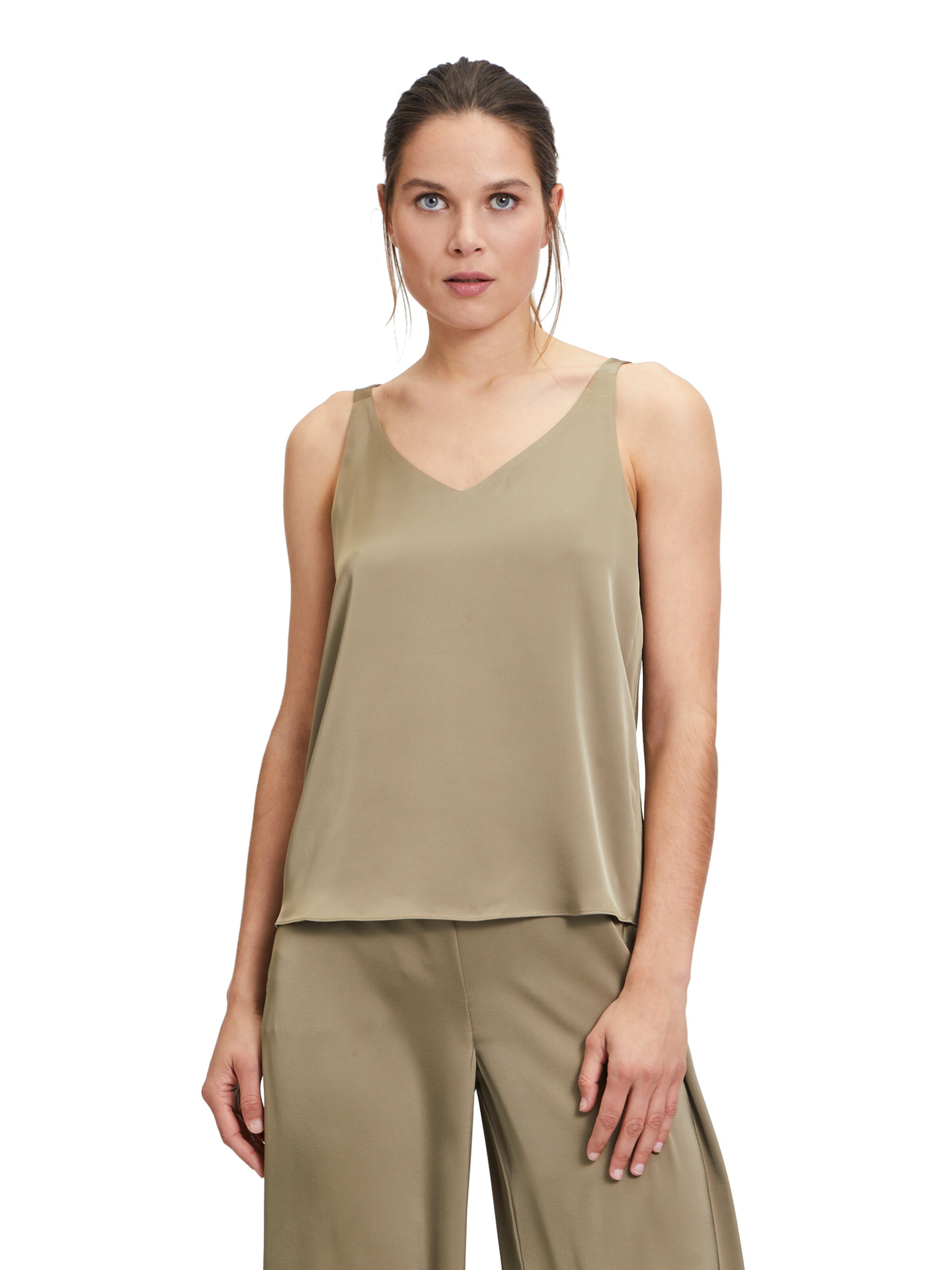 Camicia da donna di Vera Mont in marrone: frontale