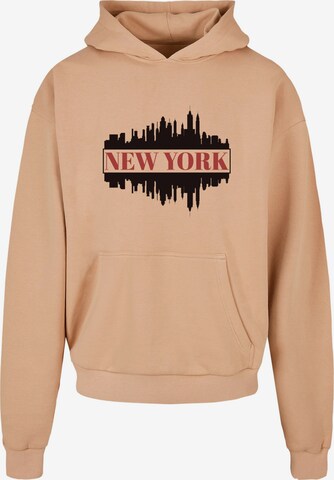 Merchcode Sweatshirt 'New York' in Beige: front