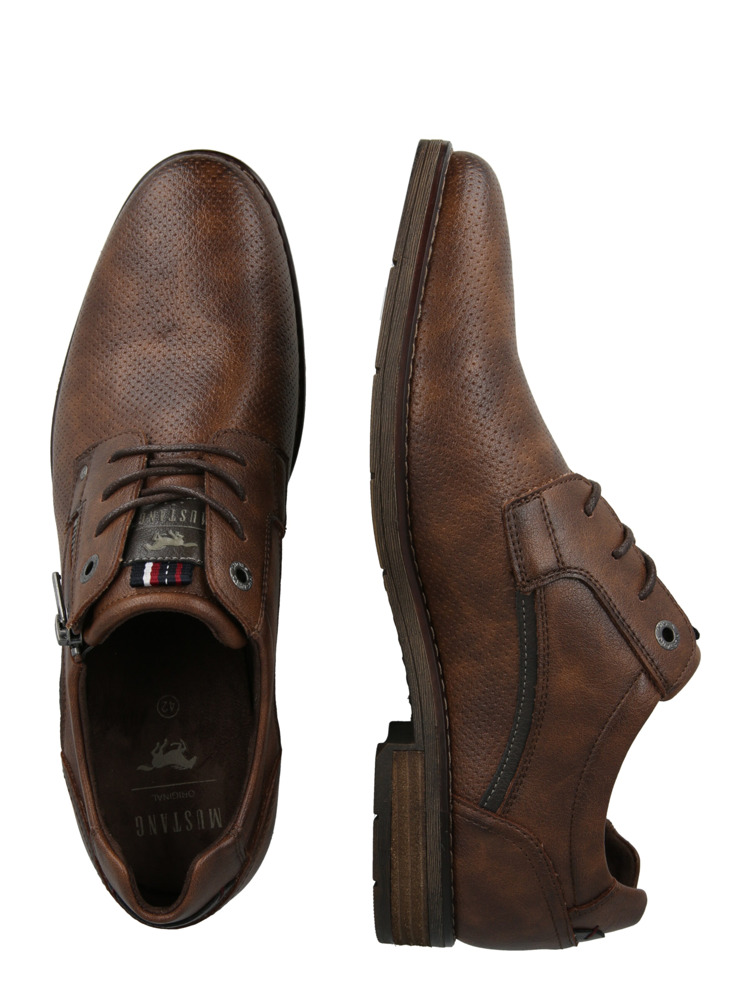 MUSTANG Обувь на шнуровке в Коричневый