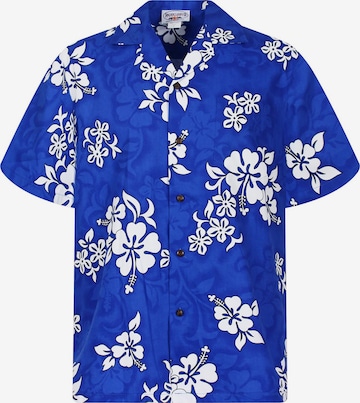 Pacific Legend Regular fit Button Up Shirt 'Hibiscus Royale' in Blue: front