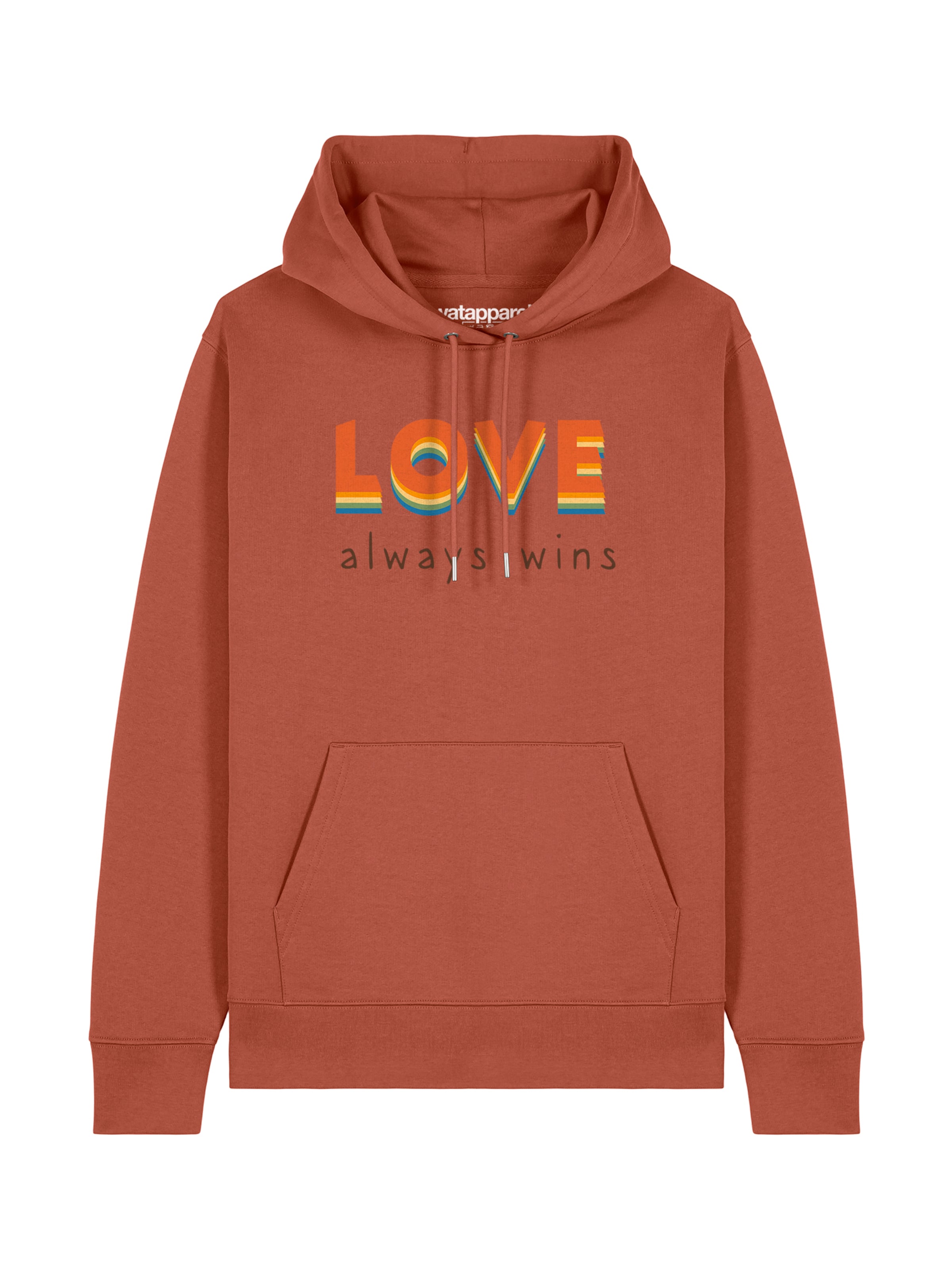 Watapparel Sweatshirt 'Love always wins' in Oranje: voorkant