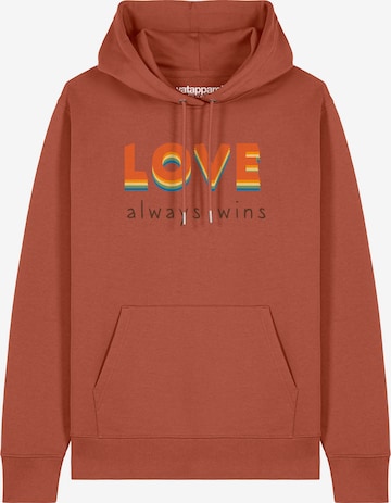 Watapparel Sweatshirt 'Love always wins' in Oranje: voorkant