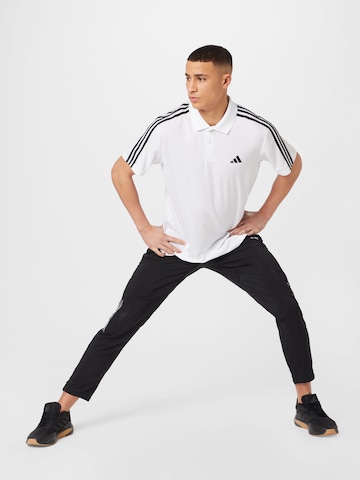 balta ADIDAS PERFORMANCE Sportiniai marškinėliai 'Train Essentials Piqué 3-Stripes'