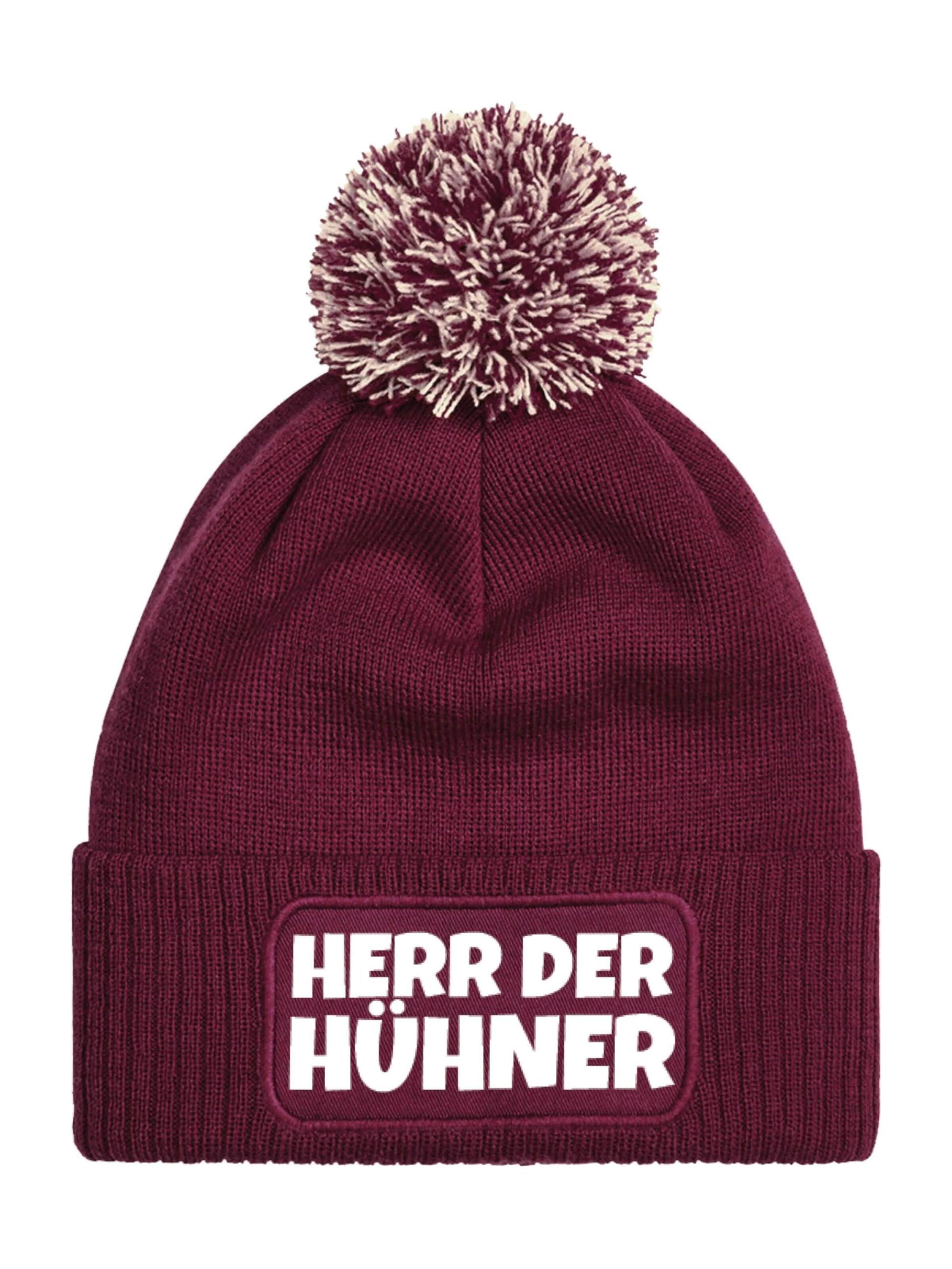 Youth Designz Beanie 'Herr der Hühner' in Red: front