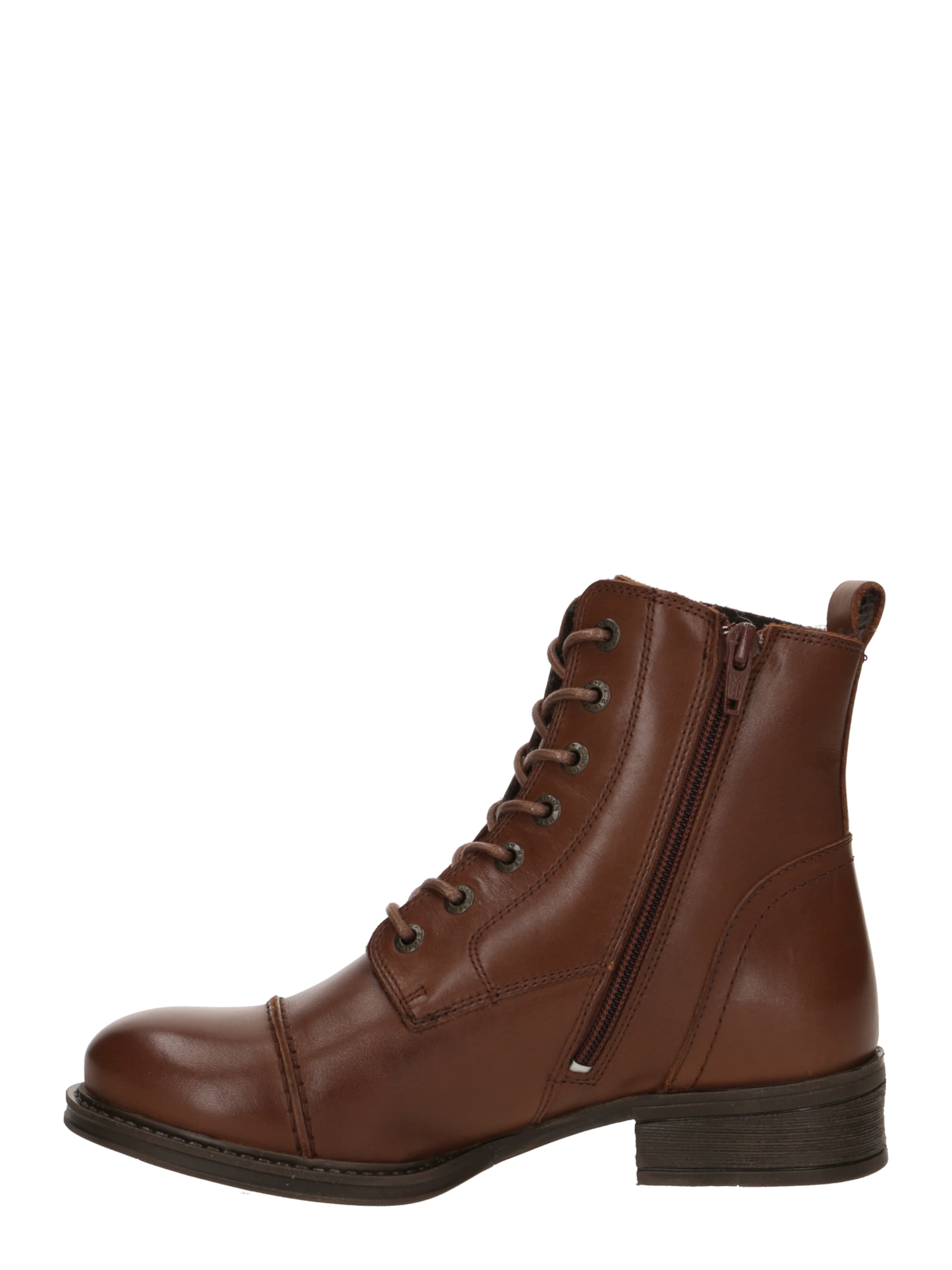 Ten Points Μποτάκι με κορδόνια 'PANDORA' σε καφέ