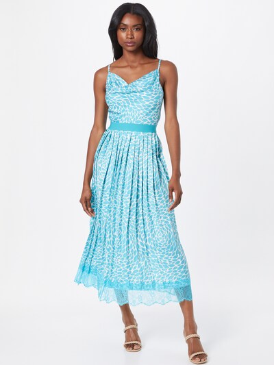 Rochie de cocktail Little Mistress pe turcoaz / alb, Vizualizare model