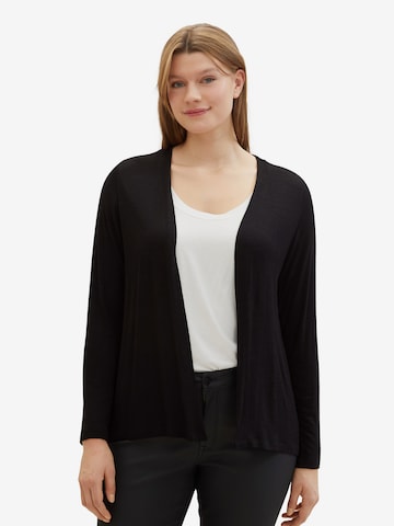 Tom Tailor Women + Knit Cardigan in Black: front