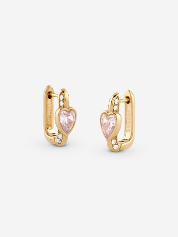 GUESS - Pendientes 'Crystal Love' en oro: frente