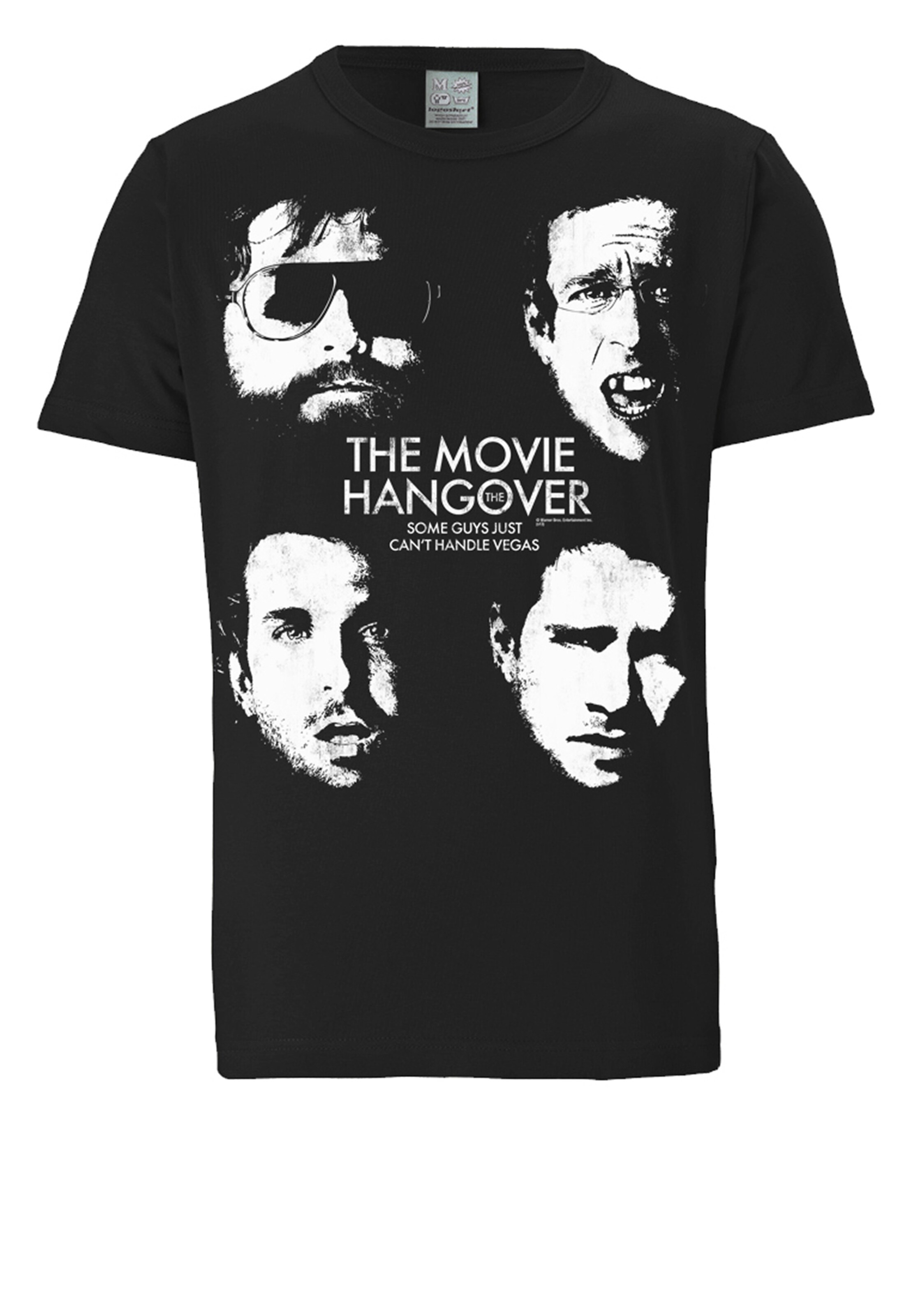 LOGOSHIRT Shirt 'Hangover - Some Guys' in Zwart: voorkant