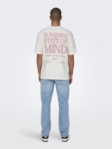 Only & Sons T-shirt 'KENNY' i vit