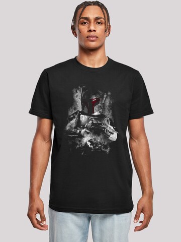 F4NT4STIC T-Shirt 'Star Wars Boba Fett Distressed' in Schwarz: Vorderseite