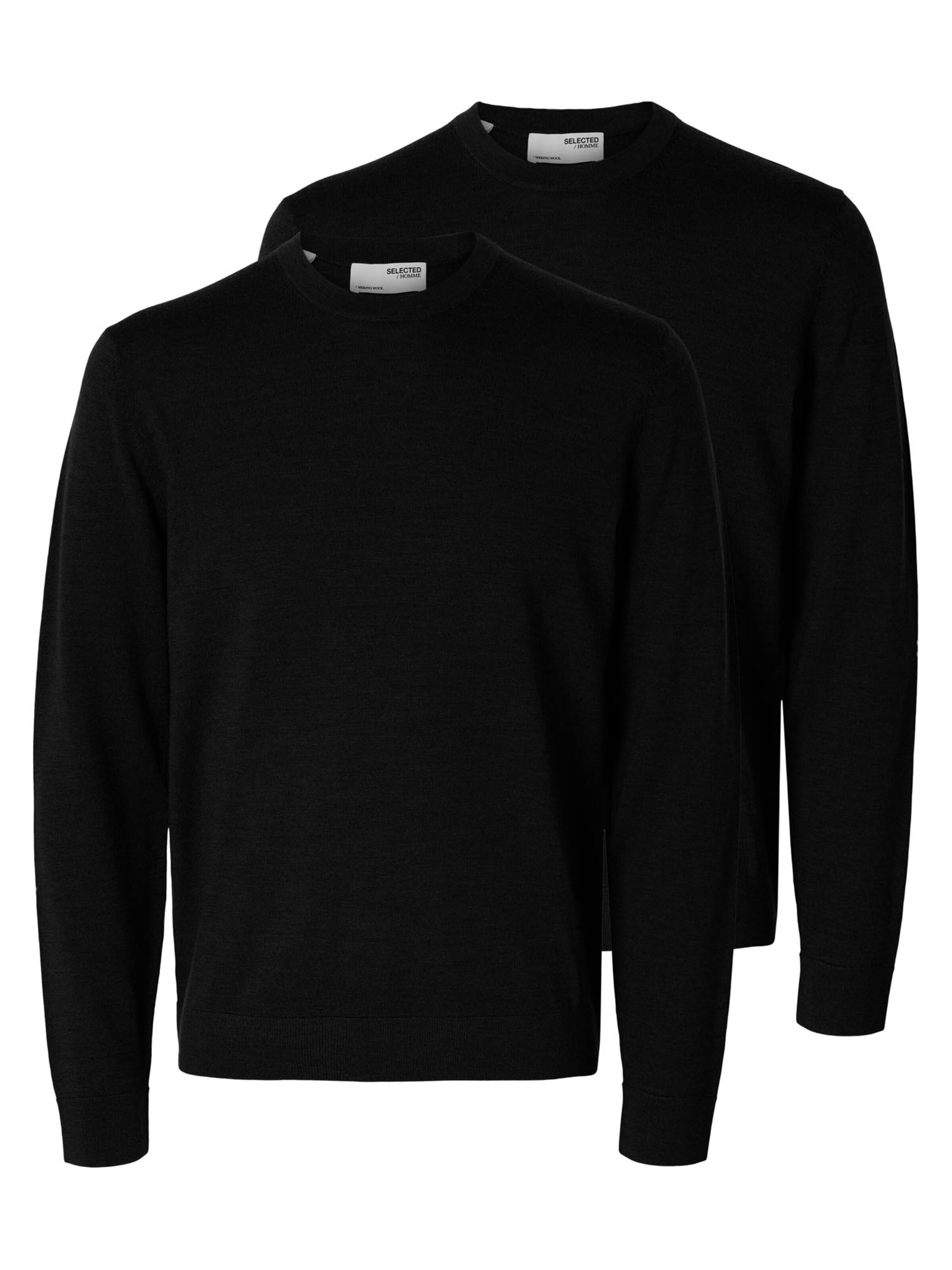 SELECTED Sweater 'Tray' in Black: front