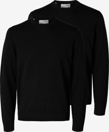 SELECTED Sweater 'Tray' in Black: front