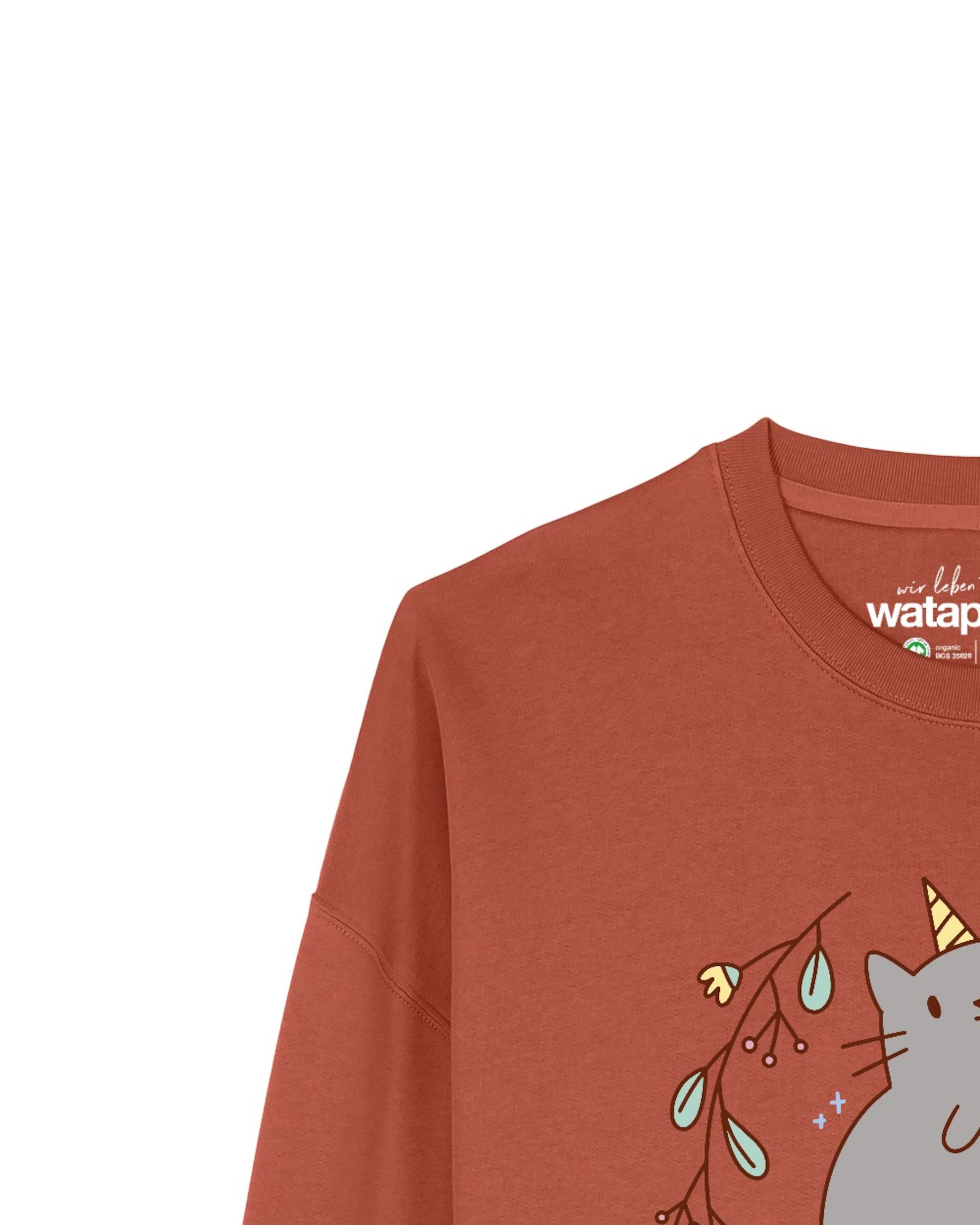 Watapparel Sweatshirt 'Unicorn Cat' in Brown