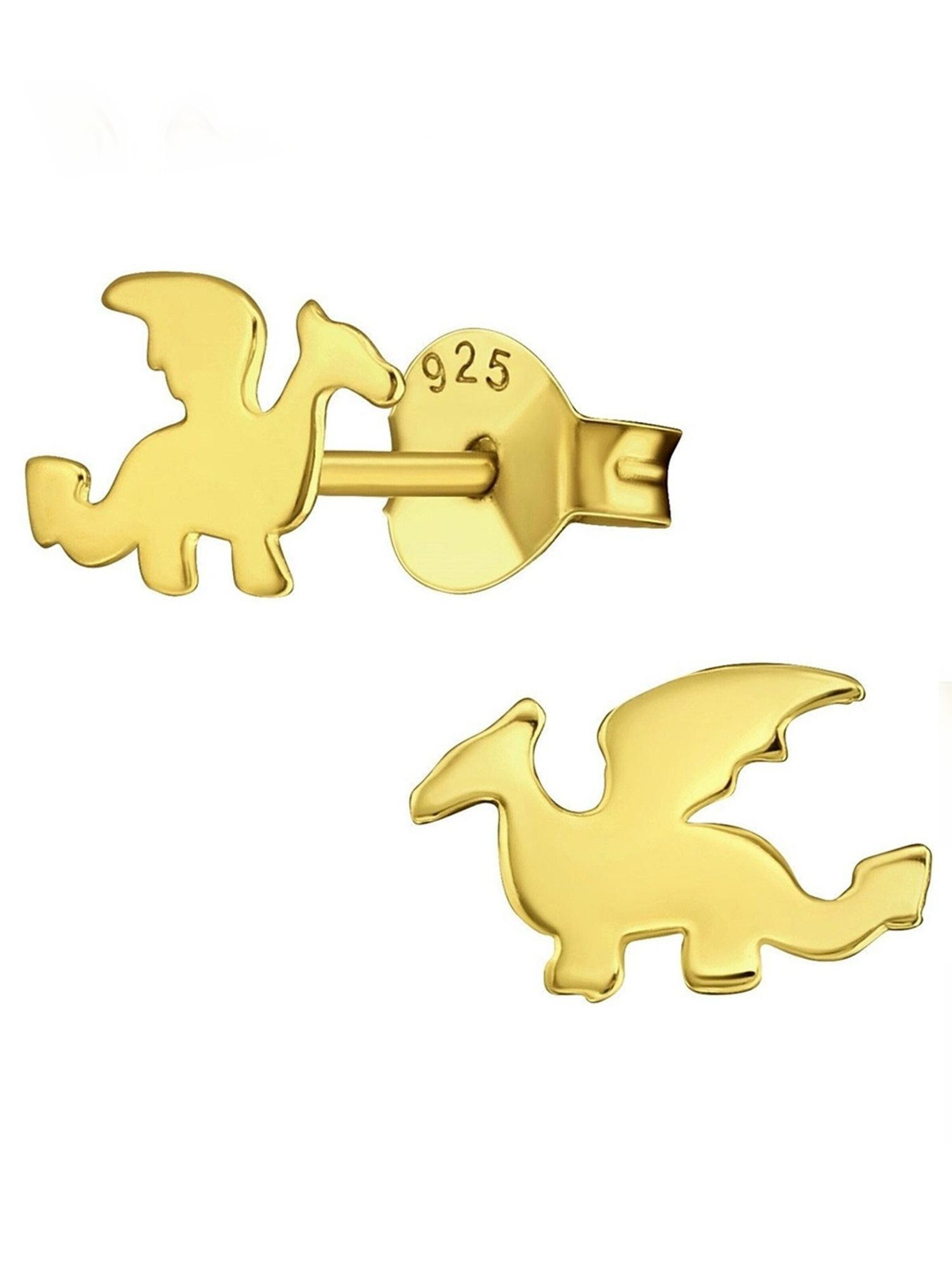 Goldene Hufeisen Earrings 'Drache' in Gold: front