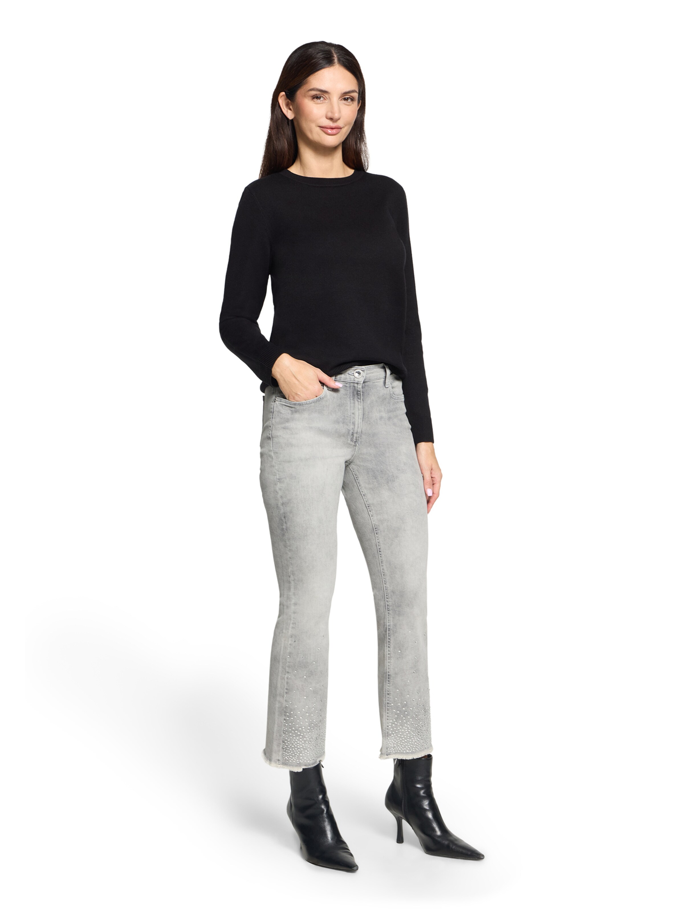 Betty Barclay Slimfit Jeans in Grijs: voorkant