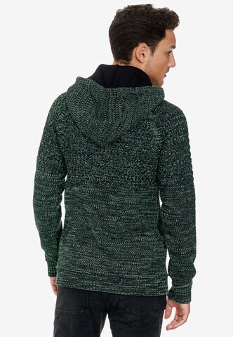 Rusty Neal Cooler Grobstrick-Pullover mit Kapuze in Grün