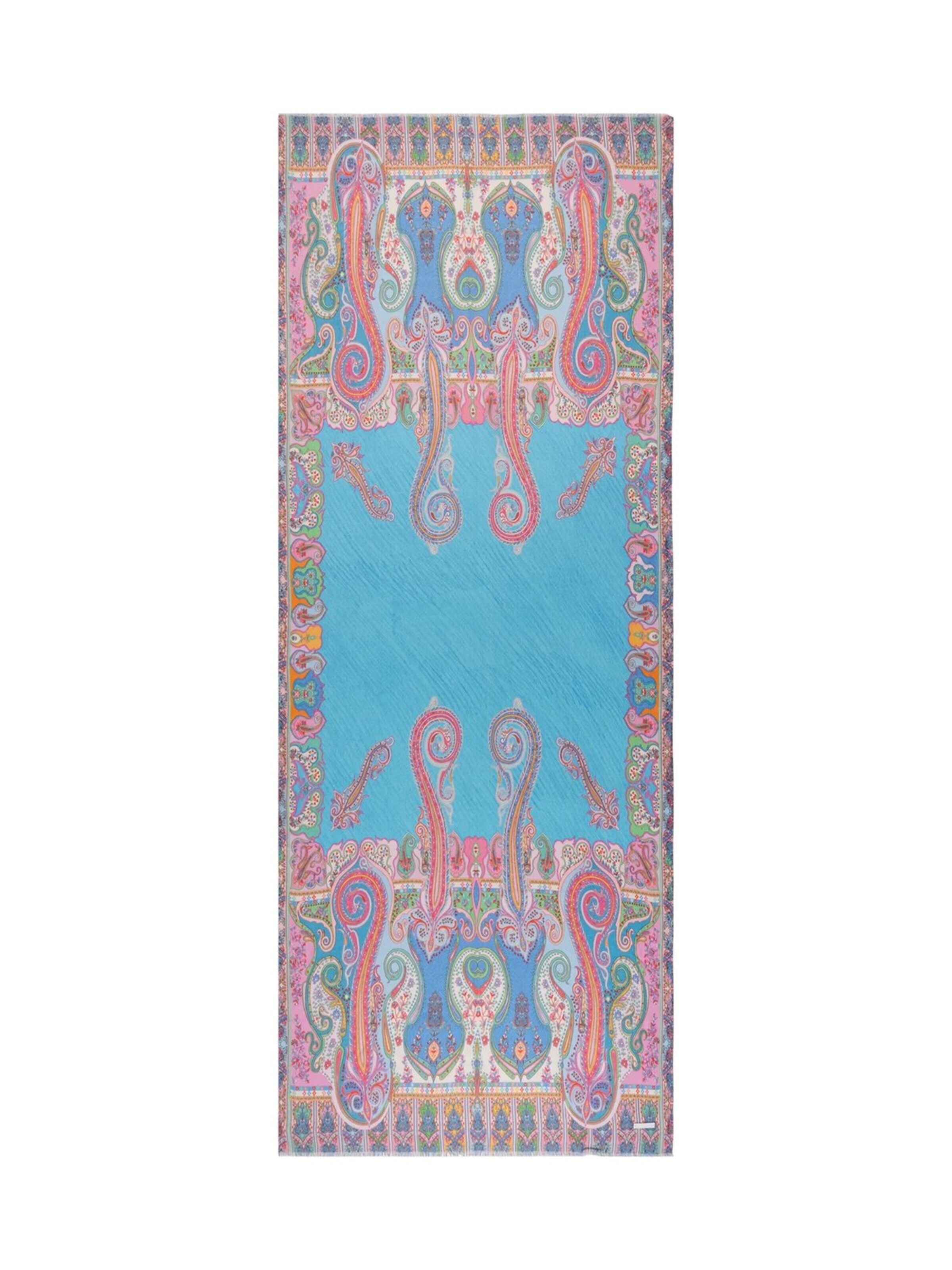 SILK & CASHMERE Schal in Blau: Vorderseite