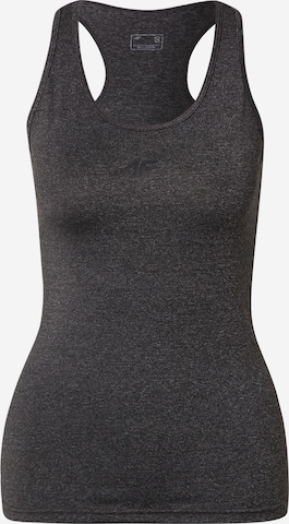 4F Sports Top in Black: front