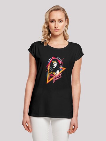 F4NT4STIC Shirt 'DC Comics Wonder Woman 84 Diana 80s Triangle' in Zwart: voorkant