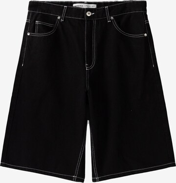 Bershka Wide Leg Shorts in Schwarz: predná strana