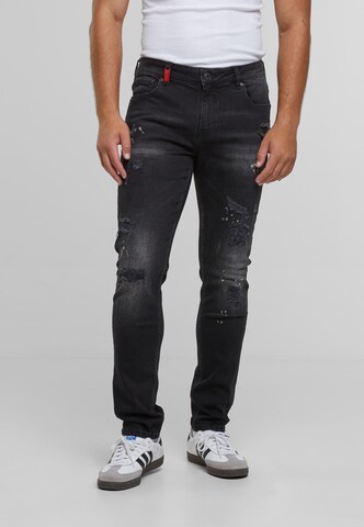 Slimfit Jeans 'Emilio' di 2Y Premium in nero: frontale