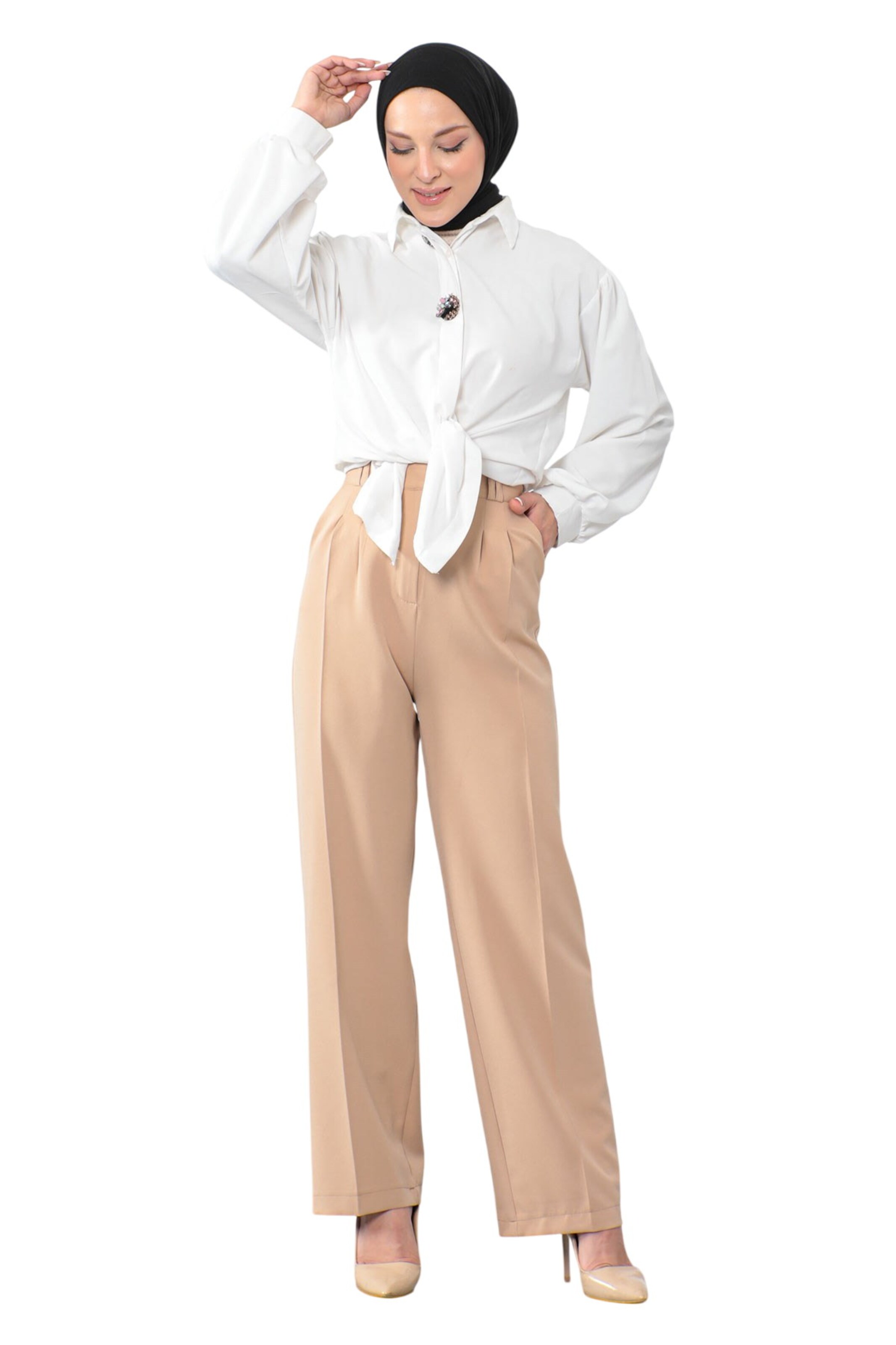 MODAMIHRAM Loosefit Pantalon in Beige